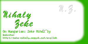 mihaly zeke business card